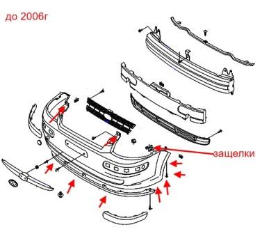 Frontstoßstangen-Montageschema Hyundai Getz 