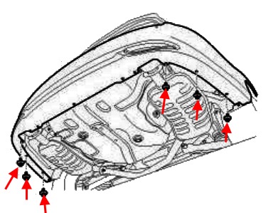 esquema de montaje del parachoques trasero Hyundai Grandeur (Azera) (después de 2011)