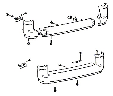 Montageplan für die hintere Stoßstange des Hyundai H-100