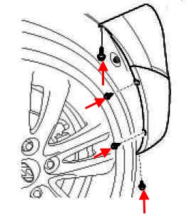 diagrama de montaje del parachoques trasero Hyundai ix35 (Tucson 2)