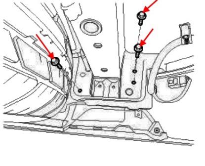schéma de montage du pare-chocs arrière Hyundai Santa Fe 3 (après 2012)