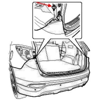 схема крепления заднего бампера Hyundai Santa Fe 3 (после 2012 года)
