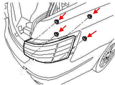 Diagrama de montaje de la luz trasera del Hyundai Sonata 5 (NF)
