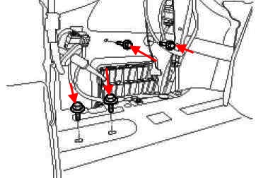 Schéma de montage du pare-chocs arrière de la Hyundai Sonata 5 (NF)