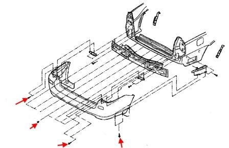 diagram of rear bumper for Hyundai Terracan