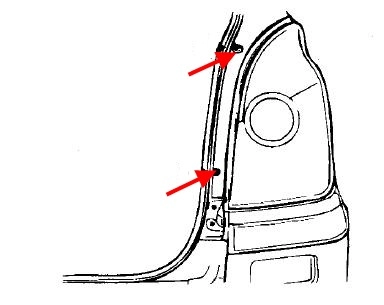 scheme of fastening of tail light Hyundai Terracan
