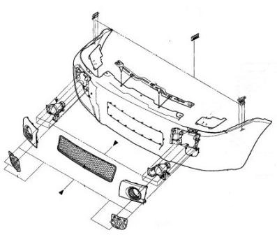 Montageplan für die vordere Stoßstange Hyundai Tucson JM