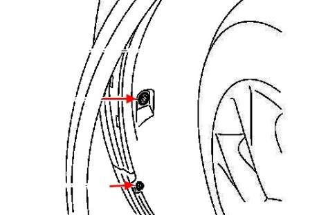 the scheme of fastening of the front bumper Infiniti EX