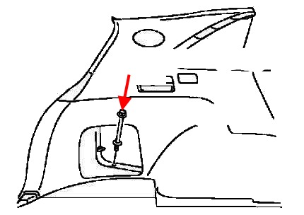 the scheme of fastening of the rear bumper Infiniti FX (2003-2008)
