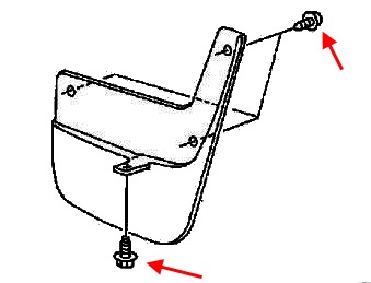diagram for rear mount брызговикаInfiniti QX4 