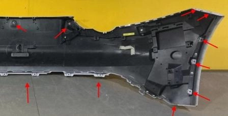 Points de fixation du pare-chocs arrière Jaguar F-Type
