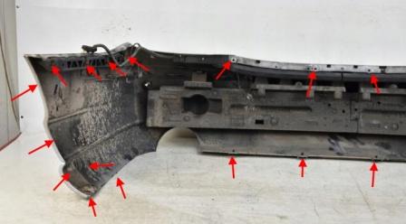 Befestigungspunkte für die hintere Stoßstange des Jaguar S-Type