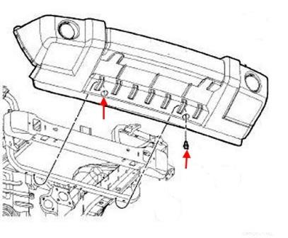 схема крепления переднего бампера Jeep Commander