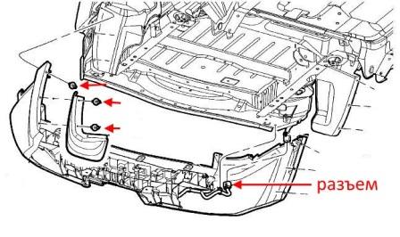 Schema di montaggio del paraurti posteriore Jeep Commander