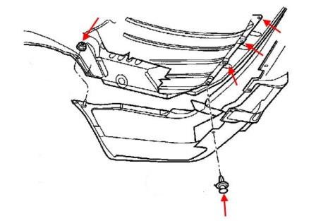 diagrama de montaje del parachoques trasero Jeep Grand Cherokee WJ (1999-2004)