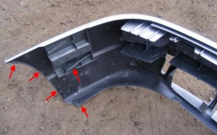 the attachment of the front bumper Lada (VAZ) 2110, 2111, 2112