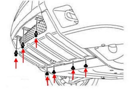 schéma de montage du pare-chocs avant Land Rover Freelander (1996-2006)