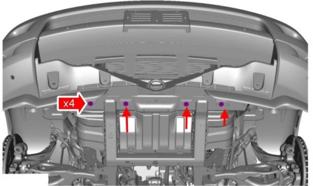 Diagrama de montaje del parachoques delantero del Land Rover Range Rover Sport
