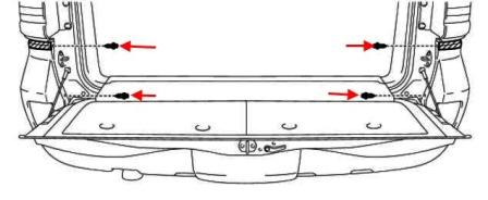 Diagrama de montaje del parachoques trasero del Lexus LX (después de 2007)