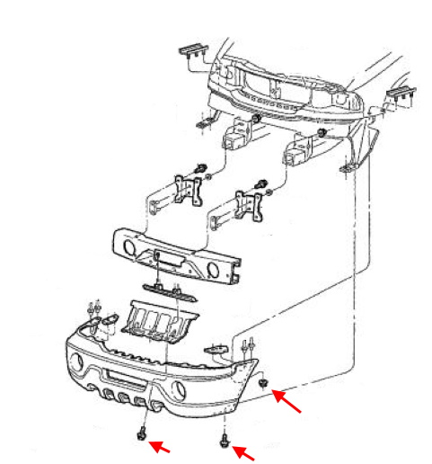 Lincoln Blackwood front bumper mounting diagram