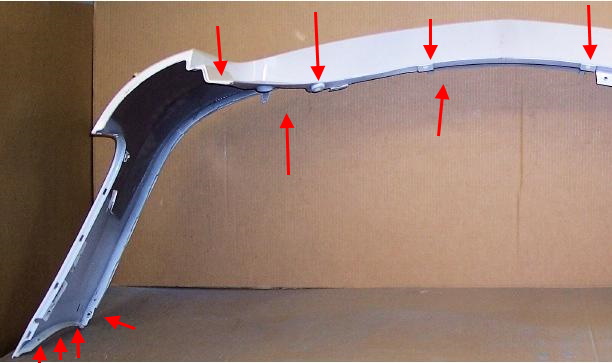 Puntos de fijación del parachoques trasero Lincoln MKT