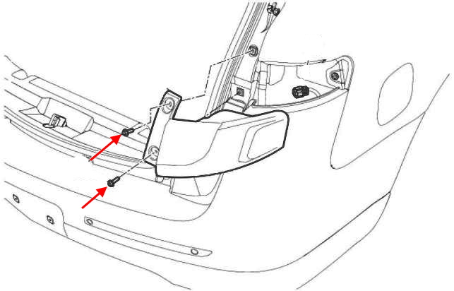 The scheme of fastening the rear bumper of Lincoln MKT