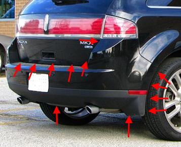 Lincoln MKX rear bumper mounting points (2007-2015)