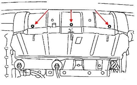 Схема крепления переднего бампера Lincoln Navigator (1998-2002)
