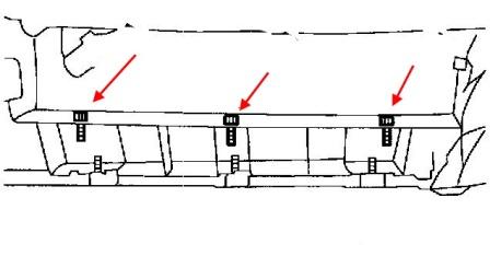 Montageplan für die hintere Stoßstange des Lincoln Navigator (1998-2002)