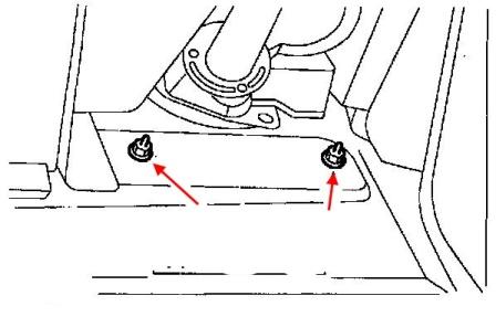 Rear bumper mounting diagram for Lincoln Navigator (1998-2002)