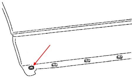 Front bumper mounting diagram for Lincoln Navigator (1998-2002)