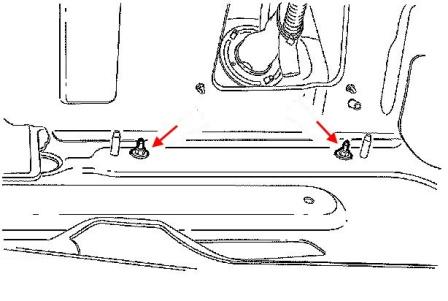 Rear bumper mounting diagram for Lincoln Navigator (2007-2017)