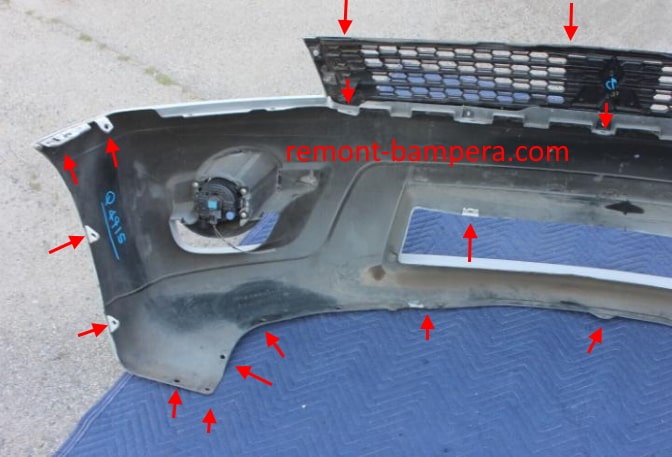 Mitsubishi Endeavor front bumper attachment points