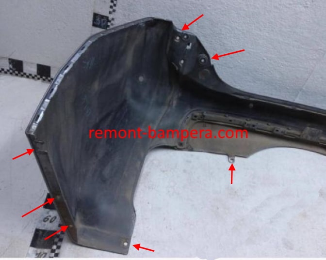 rear bumper attachment points Mitsubishi Pajero / Montero Sport III (2015-2023)