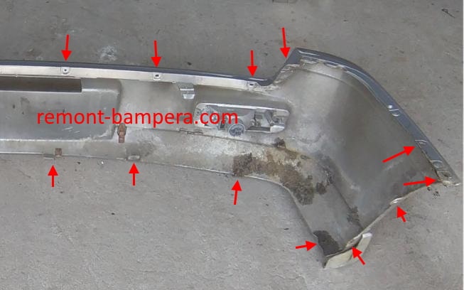 rear bumper mounting points Mitsubishi Space Runner (RVR) II (1999-2003)