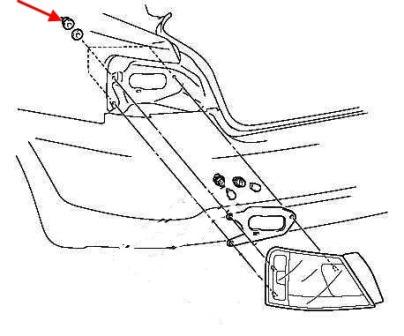 scheme of fastening of tail light Mitsubishi Galant IX (2003-2012)