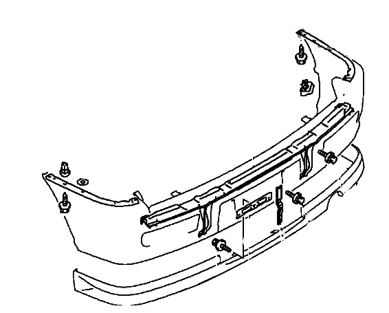 diagram of rear bumper Mitsubishi Space Runner