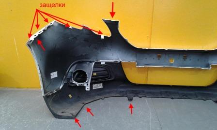 the attachment of the front bumper of the Peugeot 2008