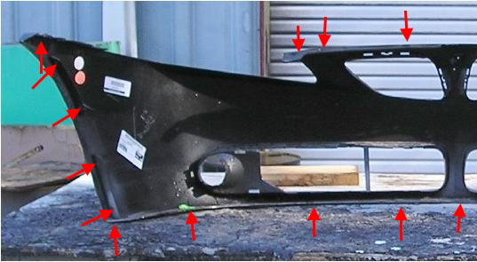 mounting points for the Pontiac G6 front bumper