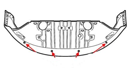 Mounting diagram of the Pontiac G8 front bumper