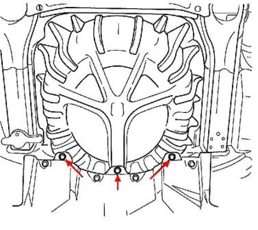 Pontiac G8 diagrama de montaje del parachoques trasero