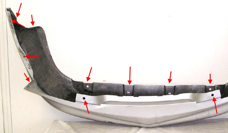 mounting points for the Pontiac Sunfire rear bumper