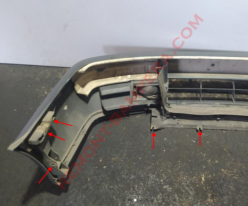 Renault 21 front bumper mounting locations