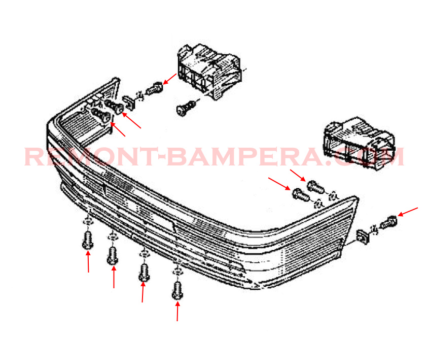 Renault 21 Front Bumper Mounting Diagram