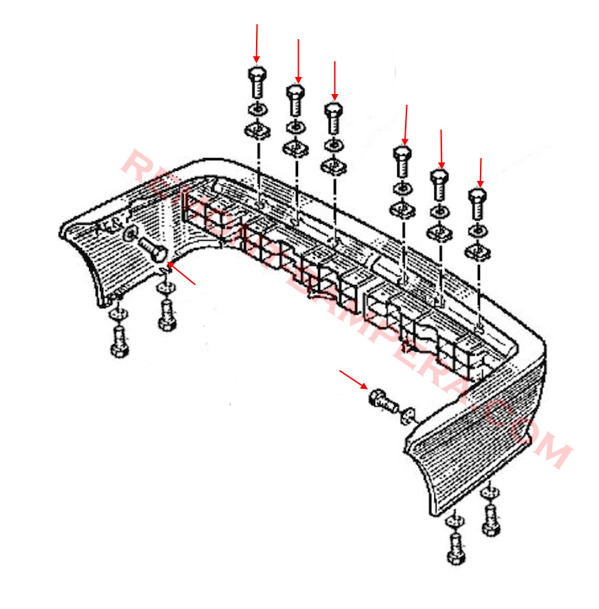 Rear bumper mounting diagram Renault 21