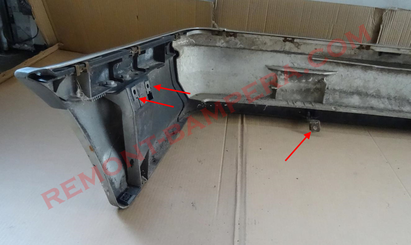 Befestigungspunkte für die hintere Stoßstange Renault 25