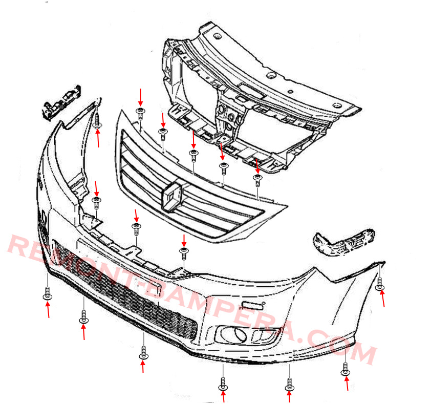 Renault Latitude Front Bumper Diagram