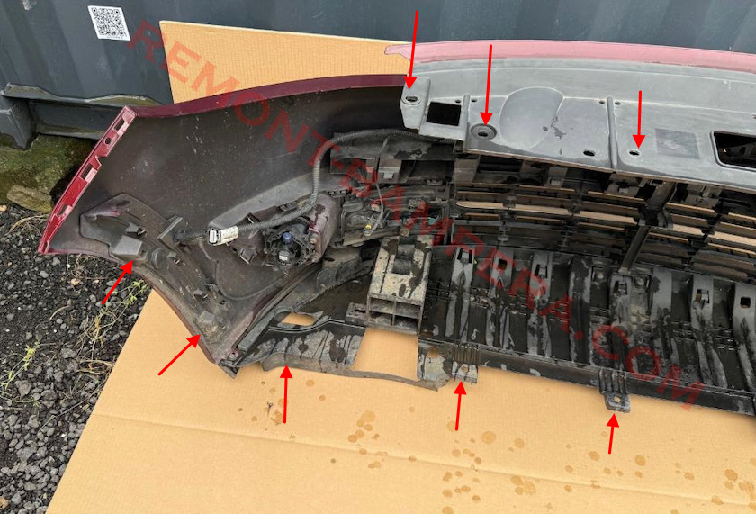 Renault Scenic III Front Bumper Mounting Locations