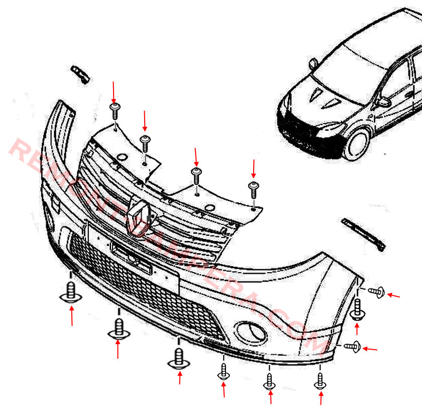 Supporti paraurti Renault (Dacia) Logan I