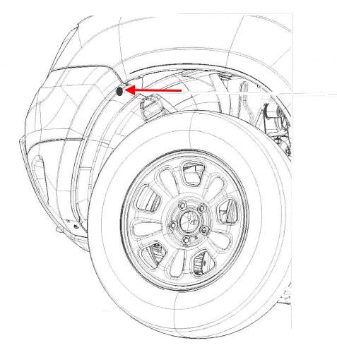 Diagrama de montaje del parachoques delantero Renault (Dacia) Dokker